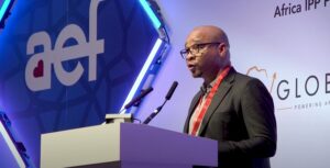Speaker presenting at AEF event